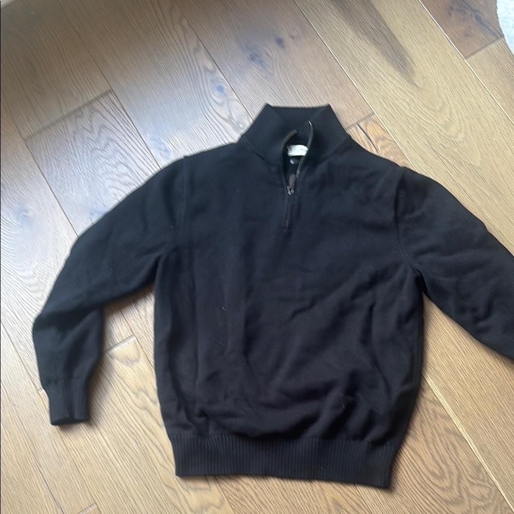 J. Crew Black Zip Up Sweater Classic Knit